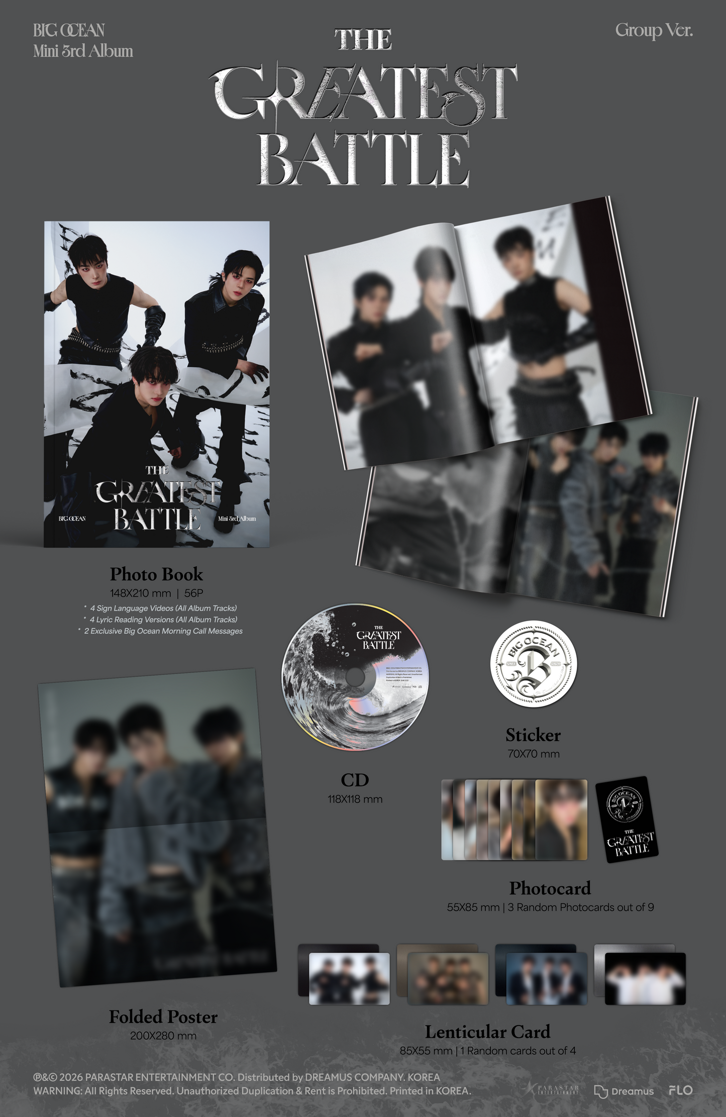 (Ploghvey Exclusive POB) Big Ocean - 3rd Mini Album <THE GREATEST BATTLE> (Group Ver.) (SPECIAL EDITION)