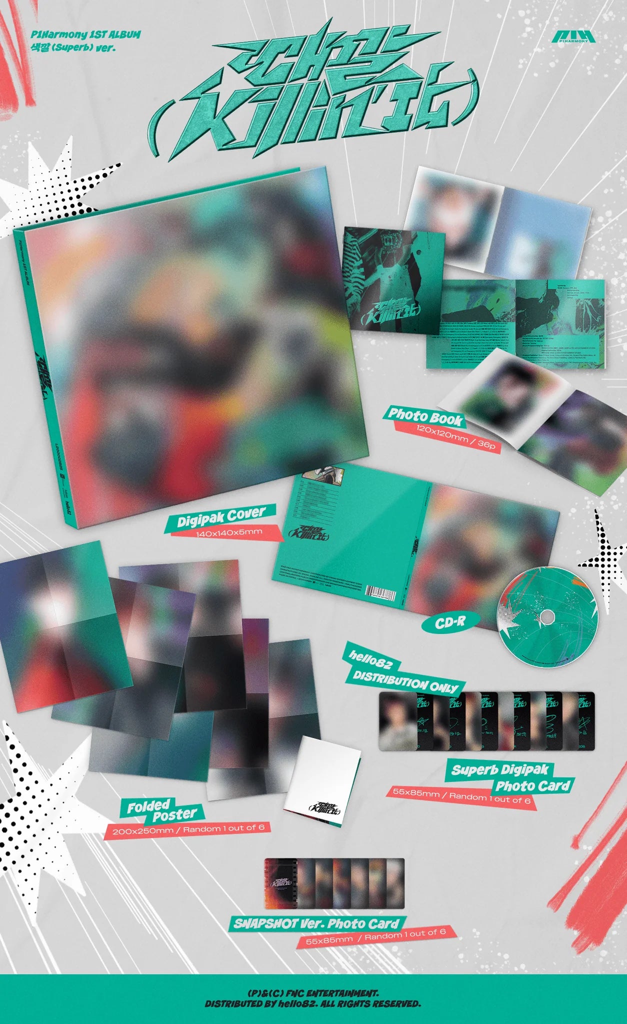 P1Harmony - 1ST ALBUM : Killin' It (Digipack)