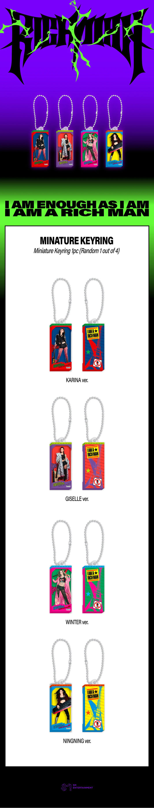 AESPA - [RICH MAN] Random Mini Key Ring