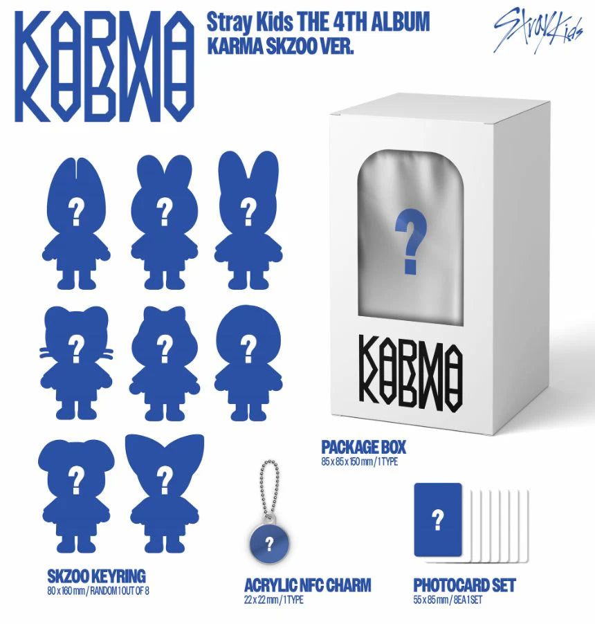 [PRE-ORDER] STRAY KIDS - 4th Album [KARMA] (SKZOO VER) (Random Ver.)